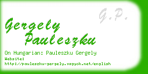 gergely pauleszku business card